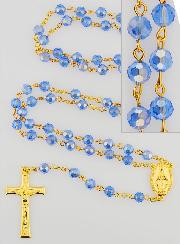 Chapelet Médaille Miraculeuse en Perles Facettées - Bleu