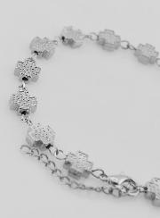 Bracelet Religieux Argenté Avec Croix Carrées