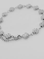 Bracelet Religieux Argenté Avec Croix Carrées