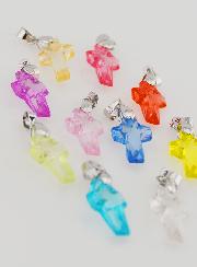 Lot de 10 Breloques Croix Multicolores 16mm