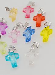 Lot de 10 Breloques Croix Multicolores 16mm