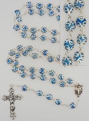 Chapelet Vierge Miraculeuse & Croix Baroque - Bleu