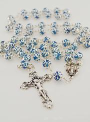 Chapelet Vierge Miraculeuse & Croix Baroque - Bleu