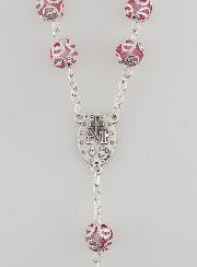 Chapelet en Perles Roses - Miraculeuse et Croix Baroque