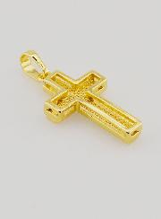 Pendentif Croix en Nacre et Laiton Doré