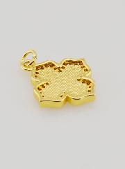 Pendentif Croix Carrée Nacre Laiton & Strass