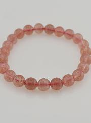 Bracelet en Pierre de Quartz Fraise Hematoïde - 8 mm