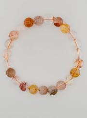 Bracelet en Pierre de Quartz Hematoïde Multicolore - 8 mm