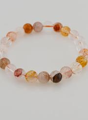 Bracelet en Pierre de Quartz Hematoïde Multicolore - 8 mm