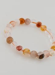 Bracelet en Pierre de Quartz Hematoïde Multicolore - 8 mm