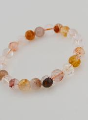 Bracelet en Pierre de Quartz Hematoïde Multicolore - 8 mm