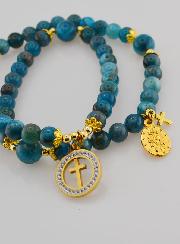 Chapelet Médaille Miraculeuse en Pierres d'Apatite