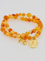 Chapelet Médaille Miraculeuse en Cornaline