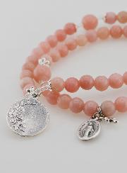 Chapelet Médaille Miraculeuse & St Michel en Opale Rose