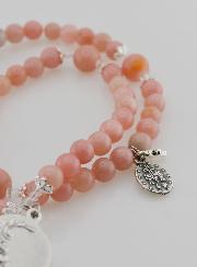 Chapelet Médaille Miraculeuse & St Michel en Opale Rose