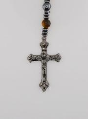 Chapelet Vierge Miraculeuse en Hématite & Oeil Tigre