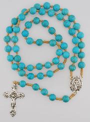 Chapelet Perles Turquoises - Miraculeuse