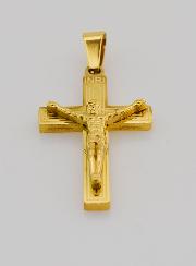 Pendentif Croix en Laiton Doré 28mm
