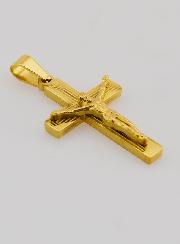 Pendentif Croix en Laiton Doré 28mm