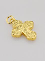 Pendentif Croix Orthodoxe Strass & Nacre - 17mm