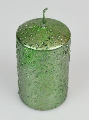 Bougie de Décoration Pailletée - Vert Sapin