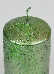 Bougie de Décoration Pailletée - Vert Sapin