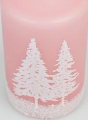 Bougie de Décoration Ambiance Hiver - Rose Poudré
