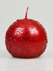 Bougie de Décoration Boule Pailletée 8cm - Rubis