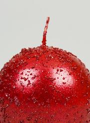 Bougie Boule de Noël à Paillettes 8cm - Rubis