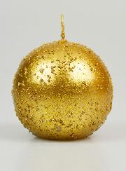 Bougie de Décoration Boule Pailletée 8cm - Or Antique