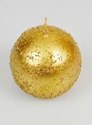 Bougie de Décoration Boule Pailletée 8cm - Or Antique