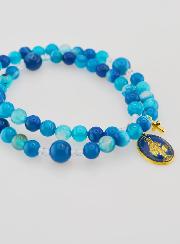 Chapelet Médaille Miraculeuse en Agate Véritable