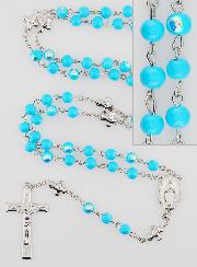 Chapelet Médaille Miraculeuse Perles Chromées - Turquoise