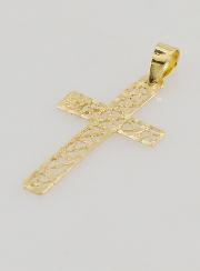 Pendentif Croix Ajourée en Or 9ct - 25mm