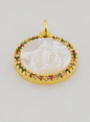 Médaille Vierge Marie Miraculeuse en Nacre - 15mm