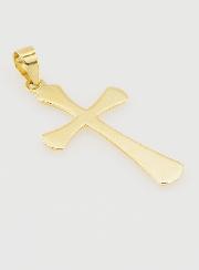 Pendentif Croix Striée 22mm - Or 9ct