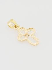 Pendentif Croix Ajourée en or 9K & Pierre - 15mm
