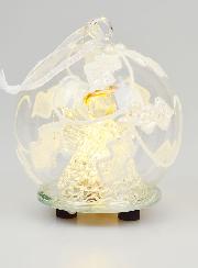 Boule de Noël Lumineuse Ange en Verre - 8cm