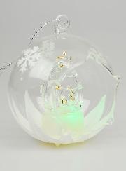 Boule de Noël Lumineuse en Verre 10cm - Nativité