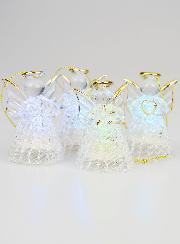 Lot de 4 Anges de Noël Lumineux - 7cm