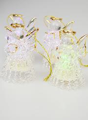 Lot de 4 Anges de Noël Lumineux - 7cm