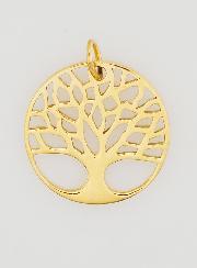 Médaille Arbre de Vie Ajourée en Inox Doré - 18mm