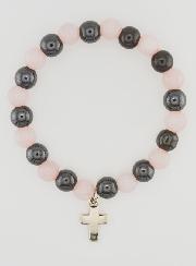 Bracelet en Pierres Naturelles - Quartz Rose & Hématite