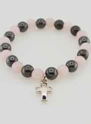 Bracelet en Pierres Naturelles - Quartz Rose & Hématite