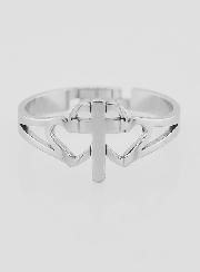 Bague Religieuse Croix & Coeurs Ajustable