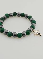 Bracelet en Pierres Naturelles - Agate Verte & Hématite 8mm