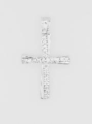 Pendentif Croix Argent & Diamants - 20mm
