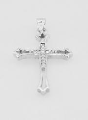 Pendentif Croix Ajourée Agent & Zircons - 20mm