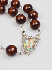 Grand Chapelet Mural de Lourdes en Bois Noir