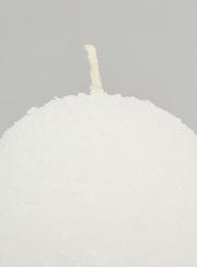 Bougie de Décoration Givrée Sphère 8cm - Blanc
